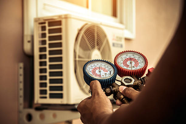 Professional Hvac technician working in Guasti, CA
